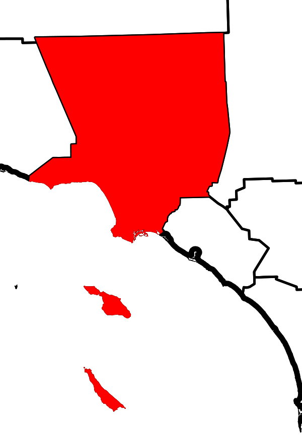 Geography - Outline Of Los Angeles California (600x867), Png Download