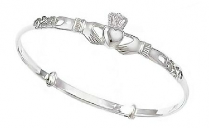 Sterling Silver, Premium, Adjustable, Claddagh Bangles - Claddagh Bangle - Adjustable Celtic Bangle (700x700), Png Download