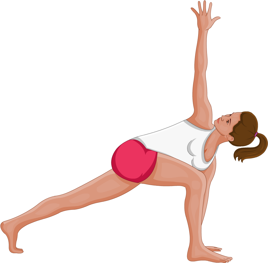 Extended Side Angle Pose - Utthita Parsvakonasana (1024x1024), Png Download