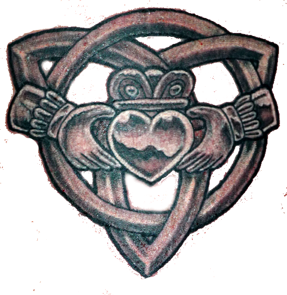 Los Anillos De Claddagh Son Un Símbolo Tradicional - Claddagh Tattoo Designs (576x591), Png Download