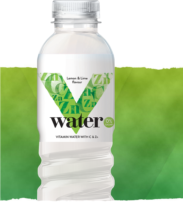Lemon And Lime Bottle - V Water (615x746), Png Download