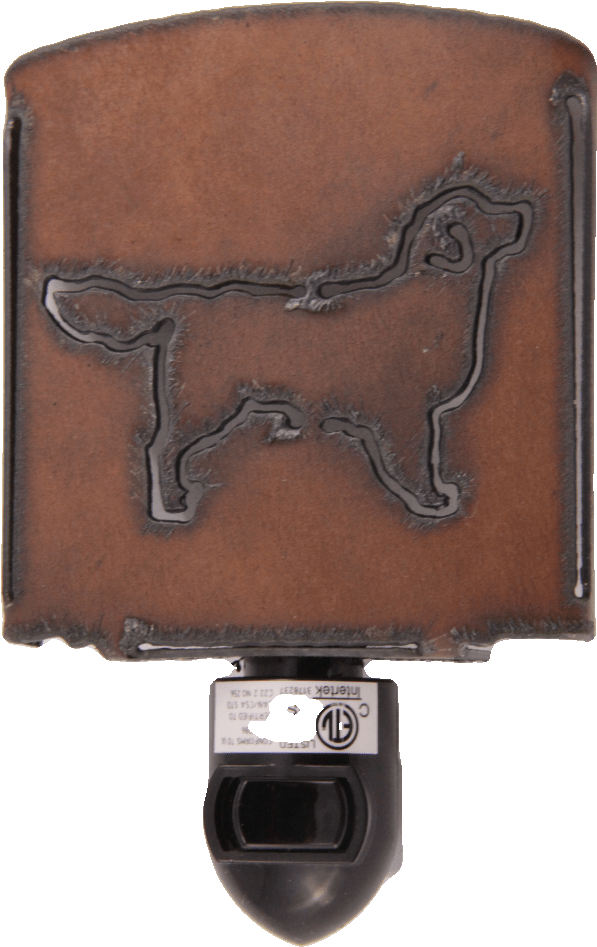Bedroom Decor - Rustic Barn Rustic Metal Golden Retiever Dog Night (653x1001), Png Download