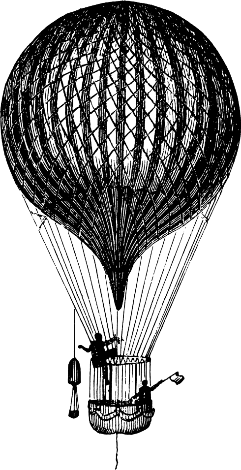 Hot Air Balloon 19th Century (490x955), Png Download