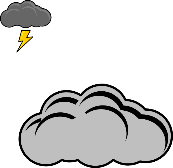 Thunder Clip Art At Clker Com Vector - Thunder Cloud Clipart Png (600x583), Png Download