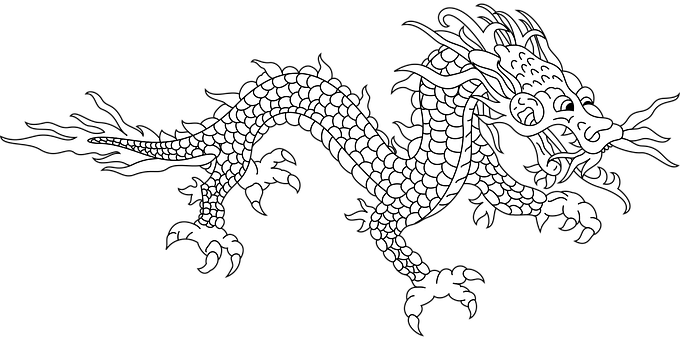 Dragon Heraldry Legend Myth Mythical Drago - Chinese Dragon (680x340), Png Download