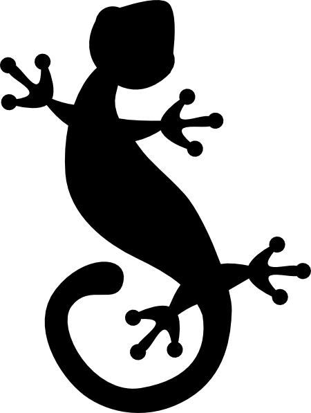 Leopard Gecko Clipart Silhouette - Lizard Silhouette Clip Art (450x597), Png Download