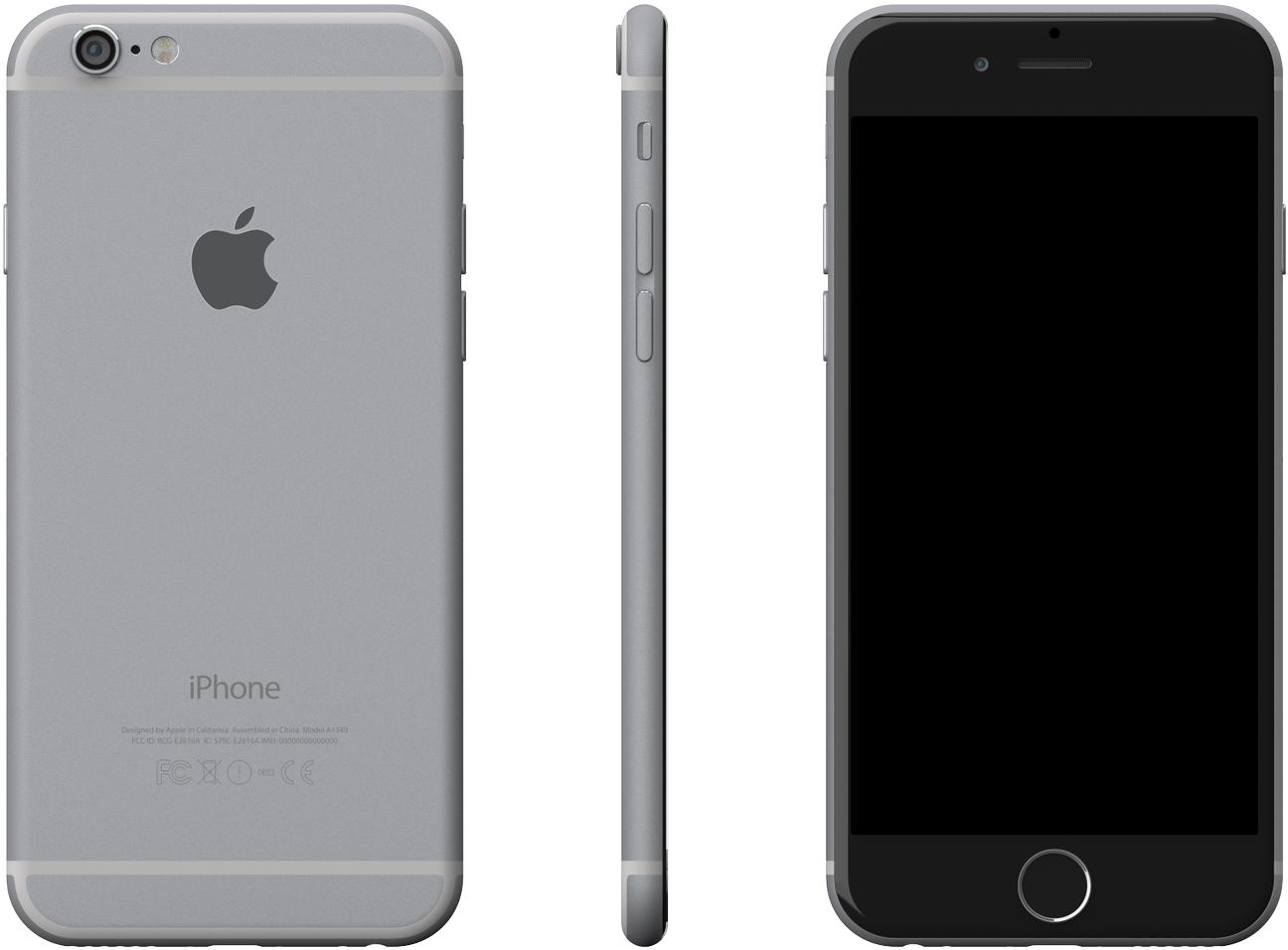 Iphone 6 Skin //dlb99j1rm9bvr - Iphone 6 Black And Grey (1000x600), Png Download