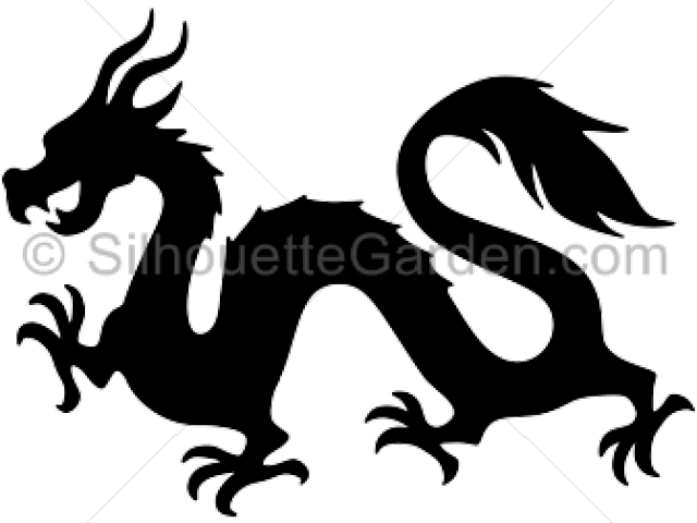 Dragon Silhouette - Simple Chinese Dragon Silhouette (640x480), Png Download