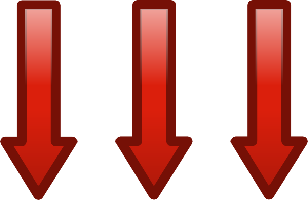 3 Arrow Down Hi - 3 Red Arrows Png (600x391), Png Download