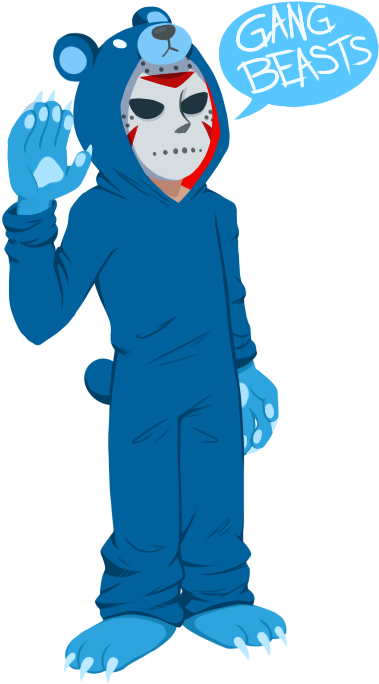 Gang Beasts By Tea Cup Kitty Banana Bus Squad, Youtubers, - H2o Delirious (446x705), Png Download