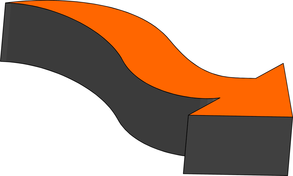 6232 Illustration Of A Curve Right 3d Arrow Pv - Arrow (958x575), Png Download