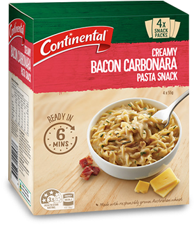 Continental Pasta & Sauce Bacon Carbonara 4pk 220g (380x380), Png Download