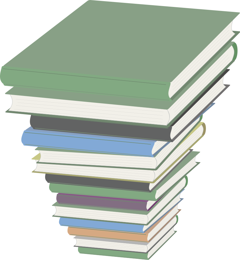 How To Set Use Pile Of Books Clipart (831x900), Png Download