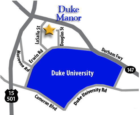 Directions From Duke Manor To Duke University - Duke University Apartments (500x417), Png Download