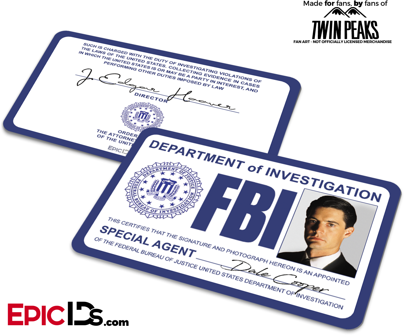 Special Agent 'twin Peaks' Fbi Cosplay Id Card - Dale Cooper Signature (1417x1181), Png Download