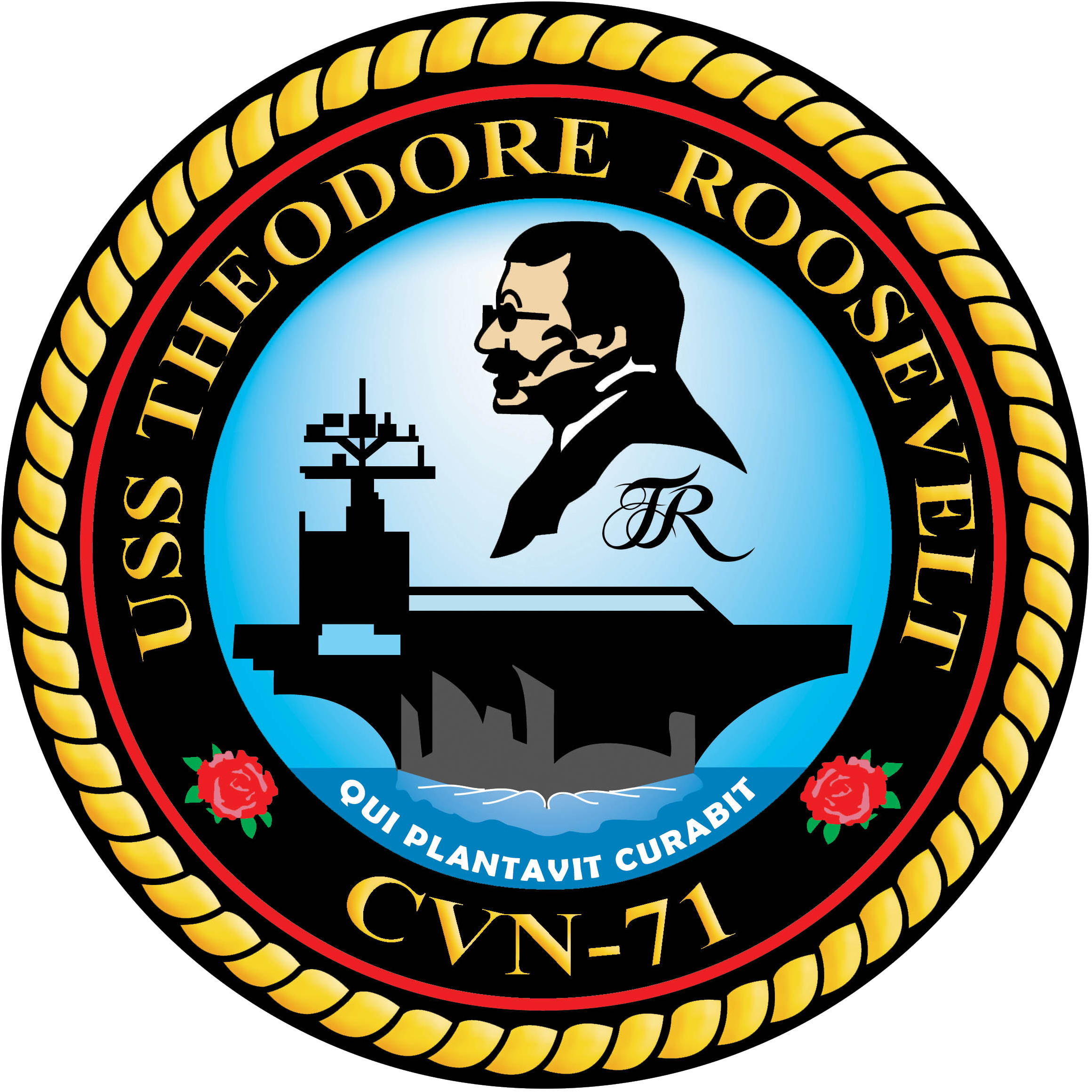 Uss Theodore Roosevelt Cvn 71 Logo (2385x2372), Png Download