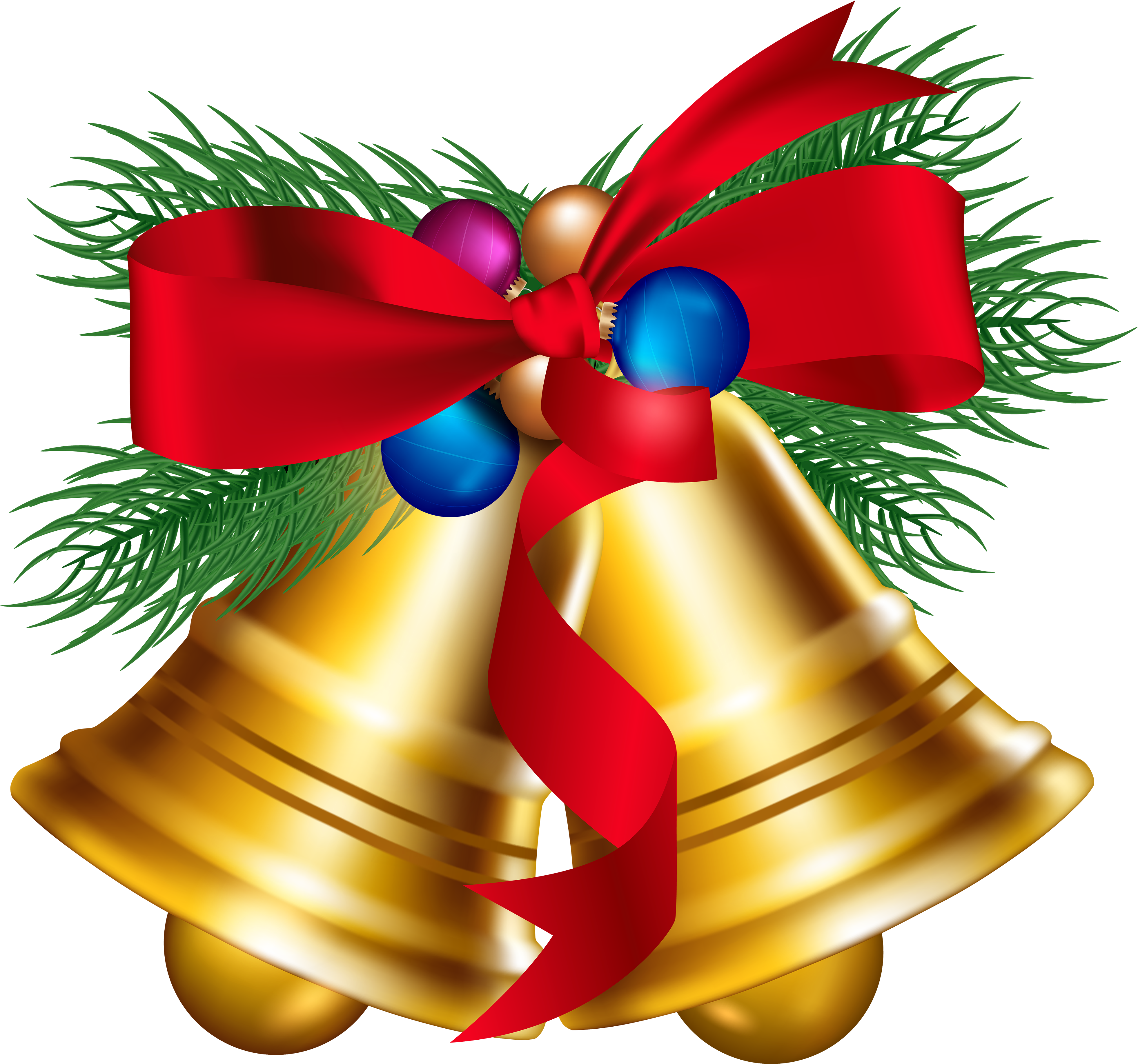 View Full Size Christmas Bells Clip Art Black And - Christmas Bells Clipart (4000x3741), Png Download