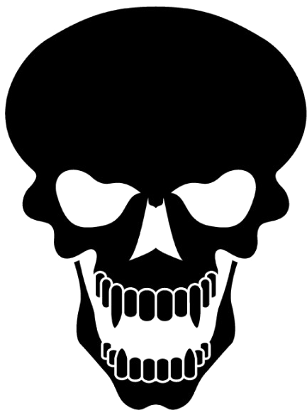 Black Skull Png Image Transparent - Skull Silhouette (449x600), Png Download