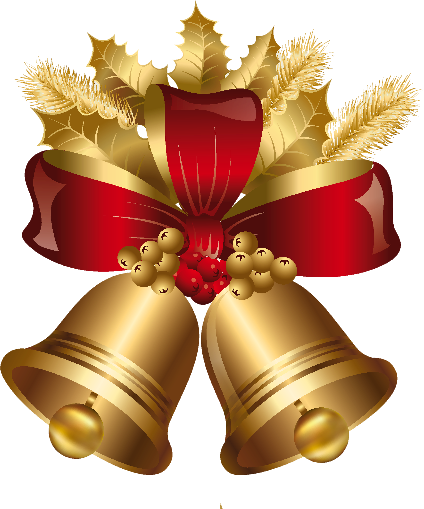 Golden Bell Png Image - Christmas Bells Png (1912x2160), Png Download