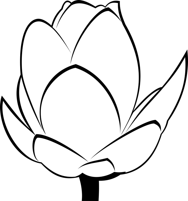 Flower & Leaf Stamps Stamptopia Clip Art Transparent - Black And White Rose Bloom Png (747x800), Png Download