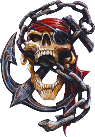 Skull-107 - Pirate Skull (310x447), Png Download