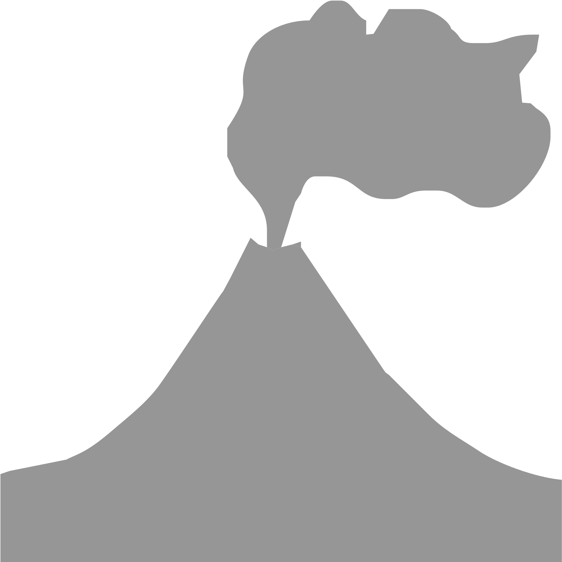 Volcano Icon - Black And White Volcano Png (2000x2000), Png Download