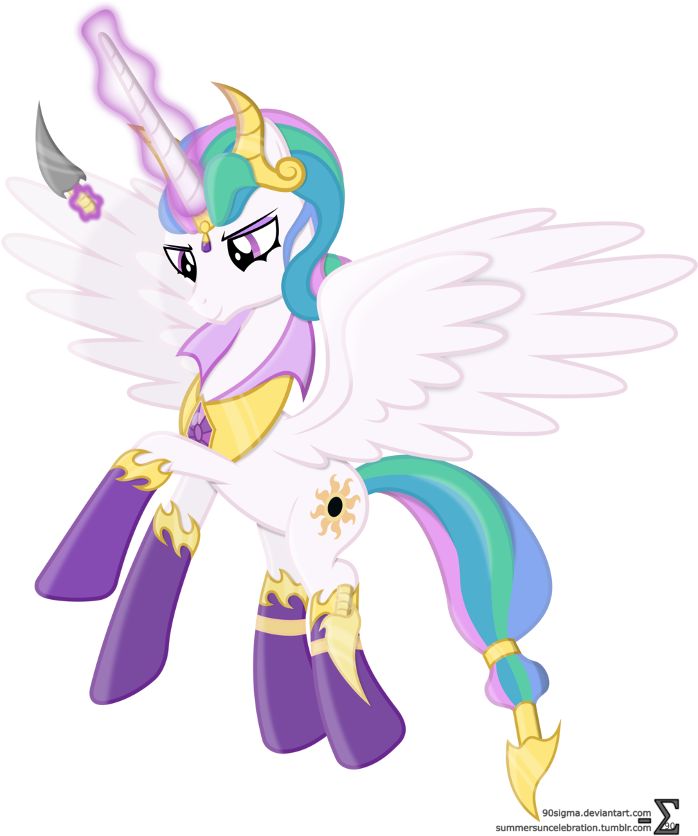 Evil Princess Celestia By 90sigma-d8t3ab1 - My Little Pony Princess Celestia Evil (1024x1225), Png Download