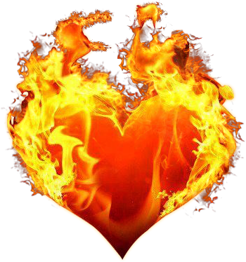Fire Hearts - Heart On Fire Png (350x374), Png Download
