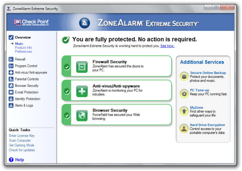 Zonealarm - Zonealarm Extreme Security 2010 (800x564), Png Download