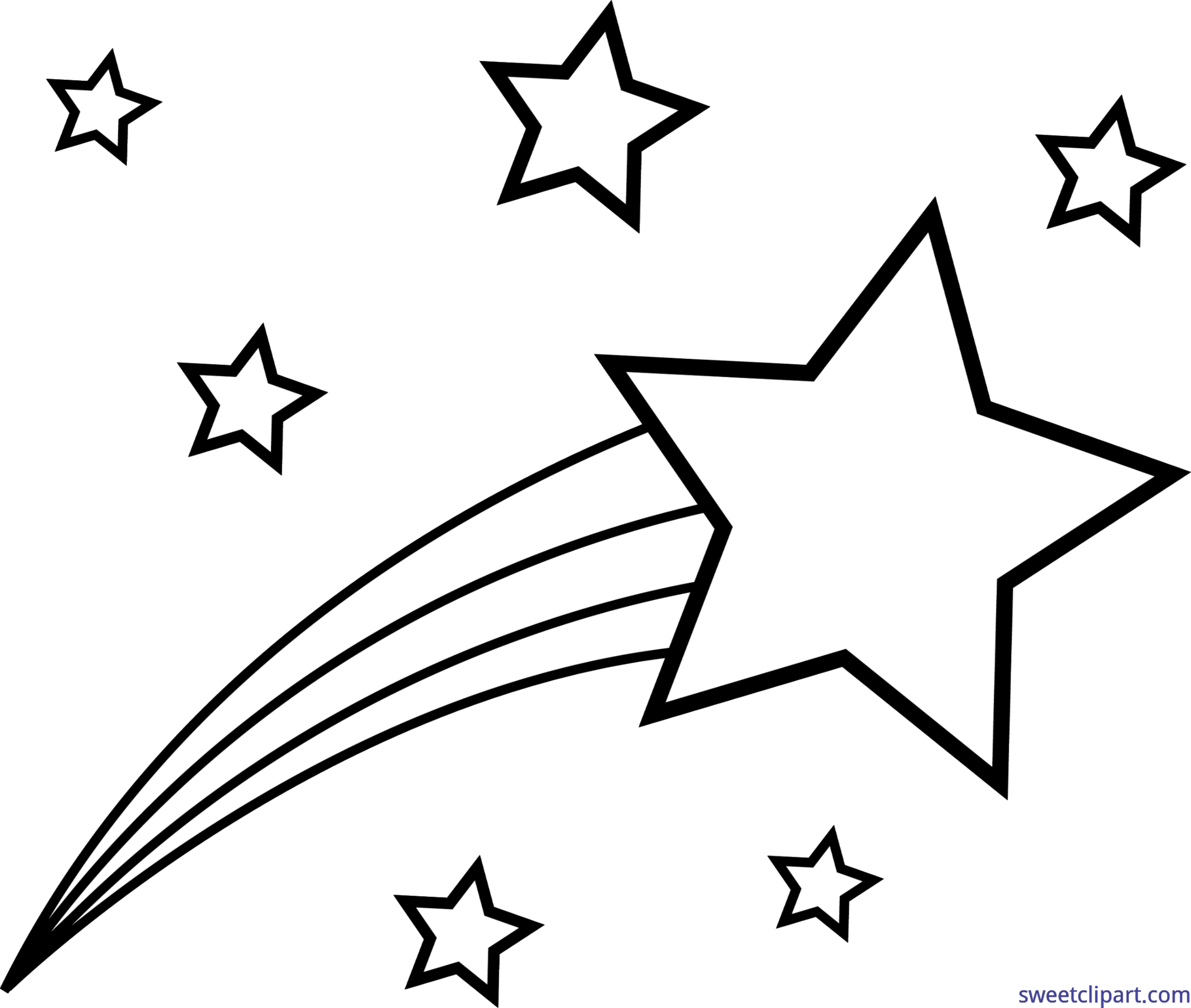 Outer Space Symbol Shooting Star Lineart Clip Art - Luther King Jr Coloring Sheets (5221x4421), Png Download
