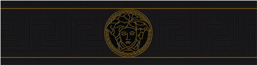 Versace Border Png - Versace Greek Key Wallpaper Border (black/gold) 93522-1b (500x358), Png Download