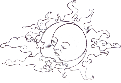 Tremble - Sun And Moon Png (500x344), Png Download