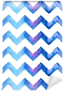 Chevron Watercolor Blue Background Wall Mural • Pixers® - Azul Turquesa E Azul Marinho (400x400), Png Download