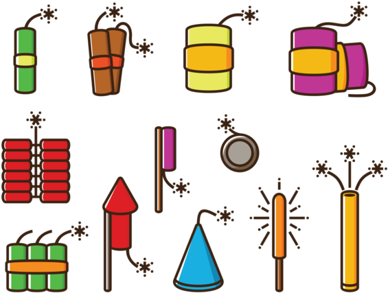 Fire Crackers Vector Icons - Clip Art (700x490), Png Download