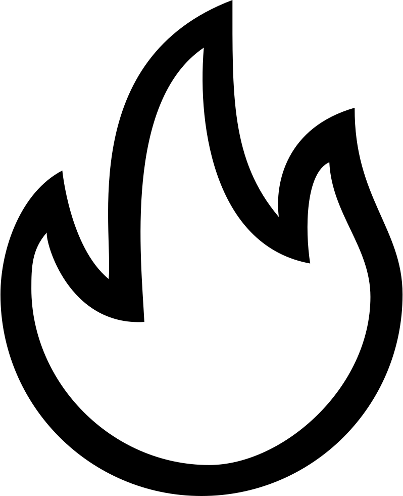 Real Fire Vector Png Download - Flames Outline (798x980), Png Download