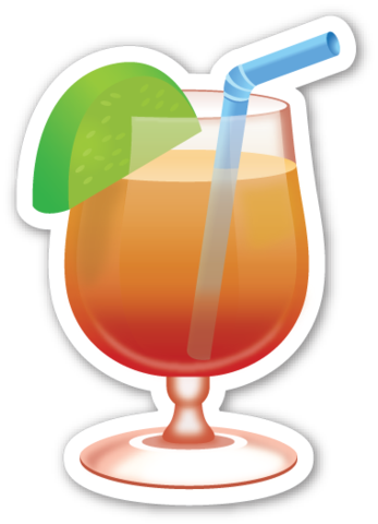 Tropical Drink Emoji Tumblr Png, Emoji Emoticons, Smileys, - Tropical Drink Emoji Png (347x480), Png Download