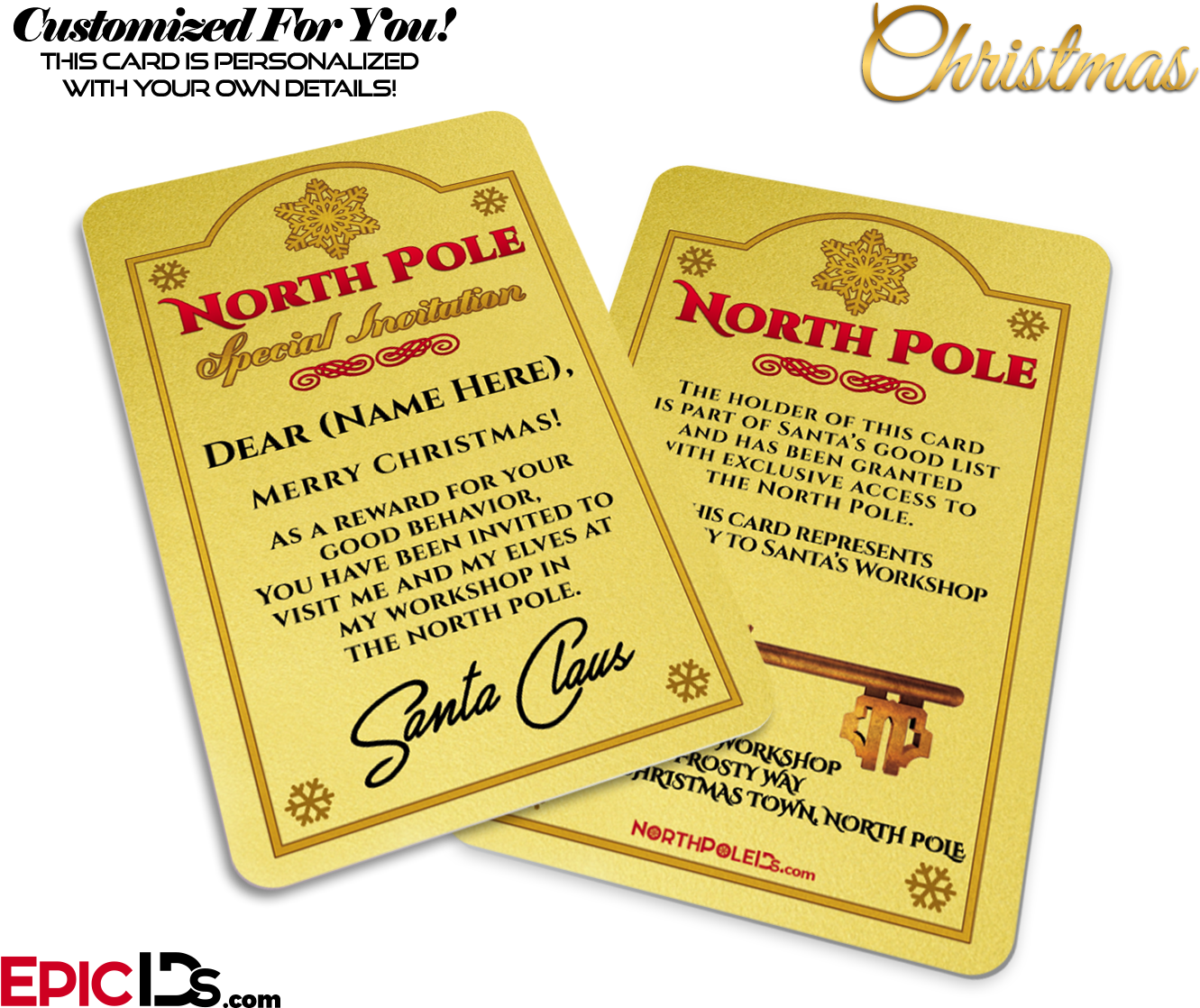 Santa Claus North Pole Official Invitation [personalized] (1417x1181), Png Download