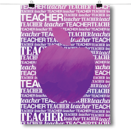 Apple Silhouette - Purple Watercolor - Inspired Posters Apple Silhouette - Purple Watercolor (500x500), Png Download