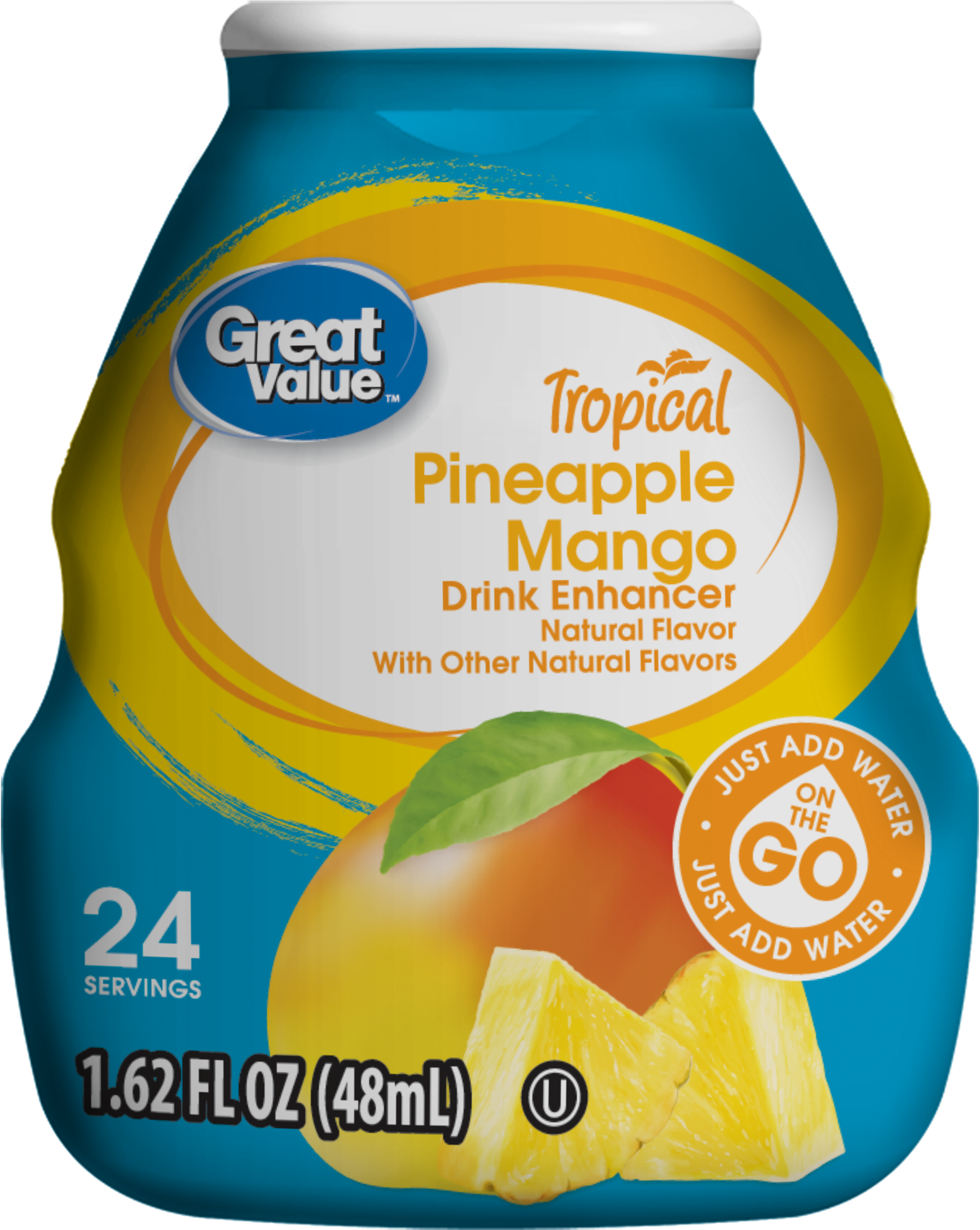Great Value Tropical Drink Enhancer, Pineapple Mango, - Great Value Electrolyte Orange Drink Enhancer, 1.62 (3000x3600), Png Download