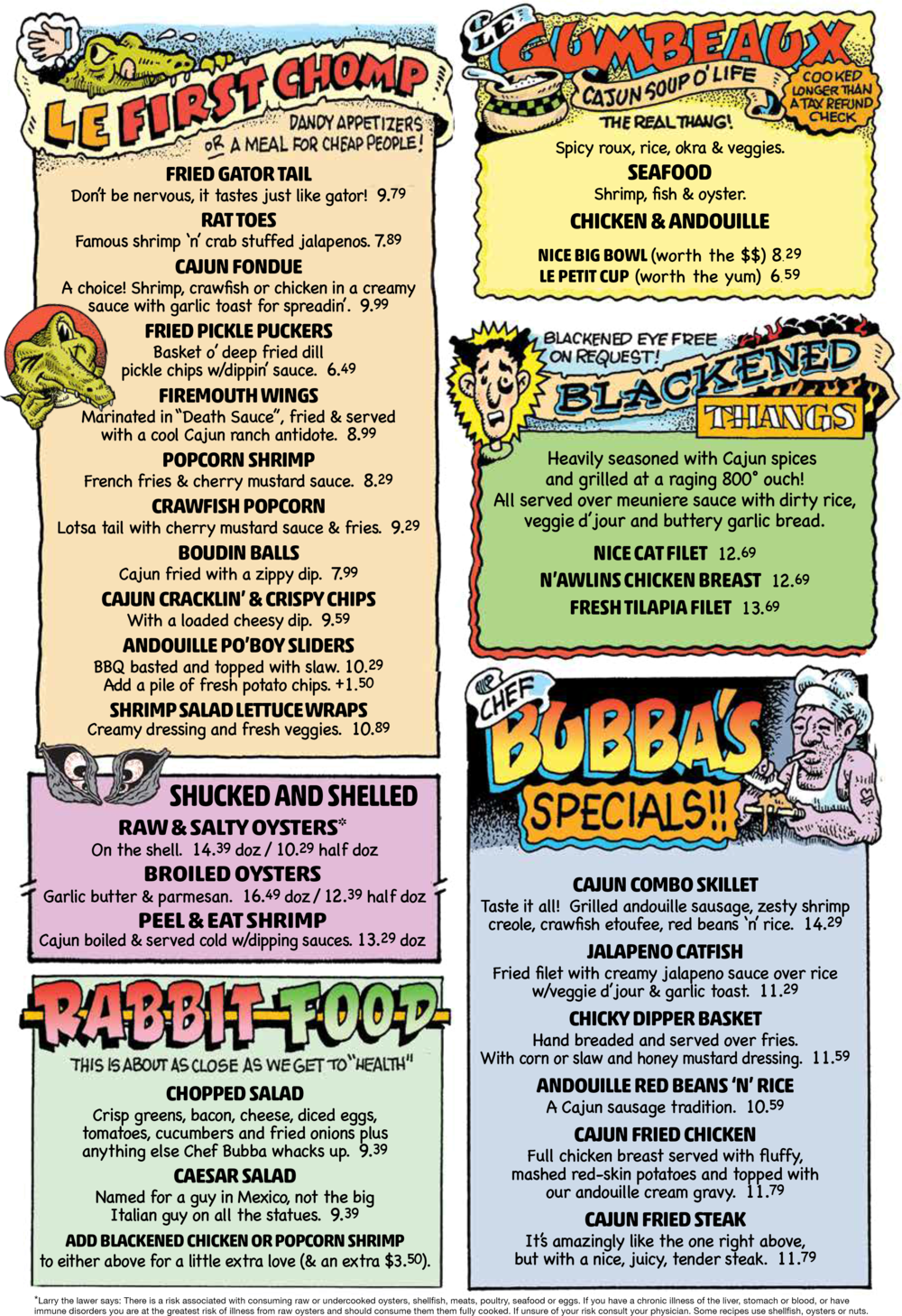 Page 1 - Razzoo's Oysters (1000x1458), Png Download