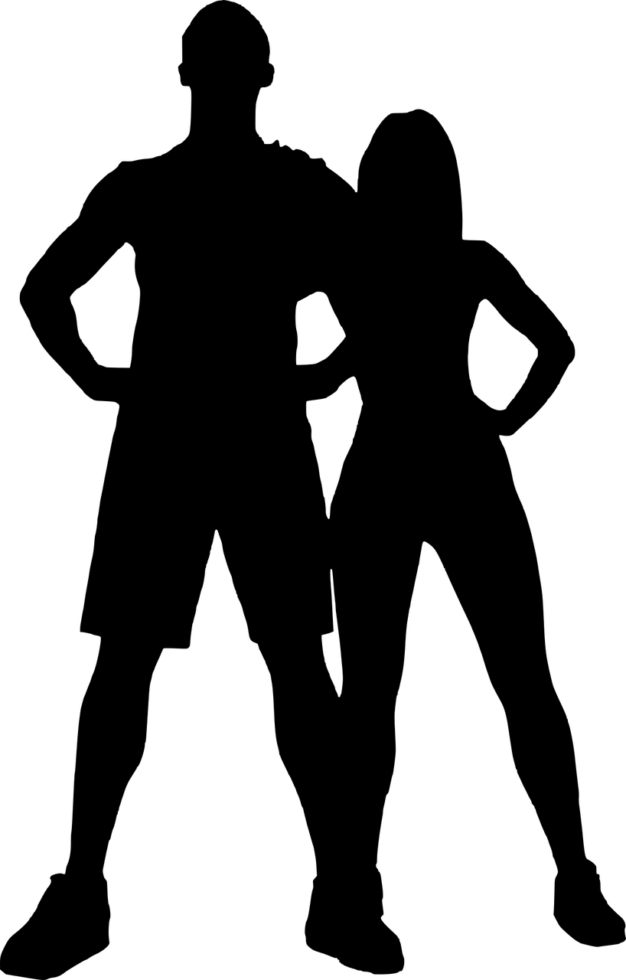 Your Physical Fitness Keeping Your Body Healthy - Fitness Silhouette Man And Woman (626x980), Png Download