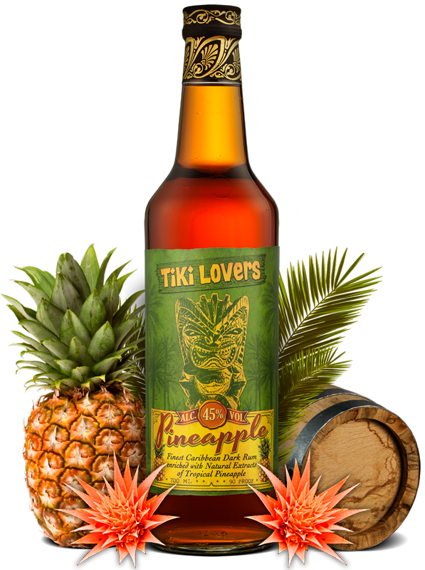 700ml / 45% Vol - Tiki Lovers Pineapple (597x800), Png Download