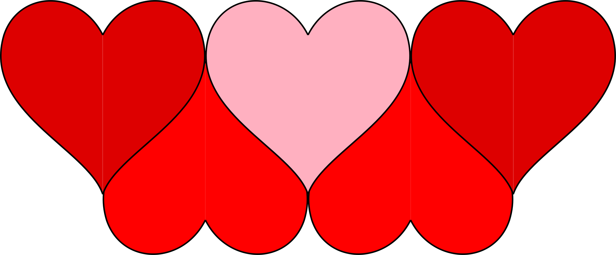 Hearts Doodle Icons Png - Heart Doodle Png (2372x984), Png Download