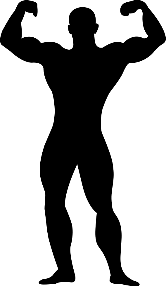 Muscular Man Flexing Silhouette Comments - My Man Vs Your Man (568x980), Png Download