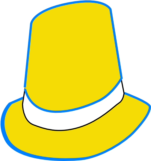 Small - Yellow Top Hat Clipart (600x536), Png Download