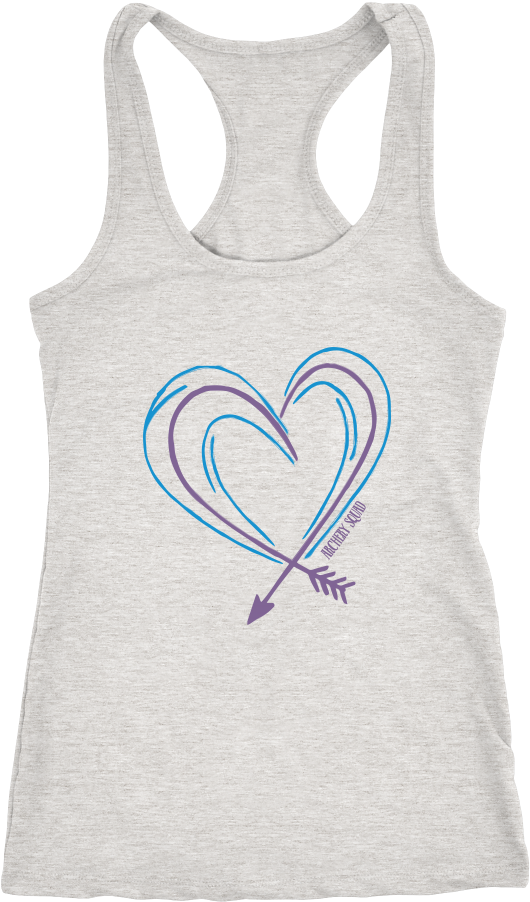 Arrow Heart Doodle Heather Grey Tank - Thin Blue Line For Women Tanks (1000x1000), Png Download