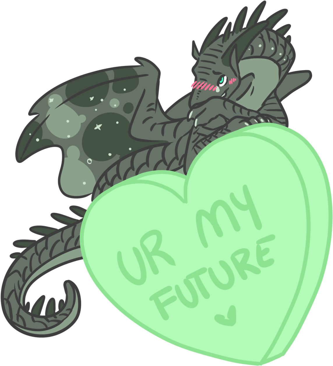Wof Sideblog Made A Goofy Little Candy-heart Valentine - Cartoon (500x500), Png Download