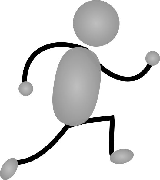 How To Set Use Silver Jogging Man Clipart (528x595), Png Download