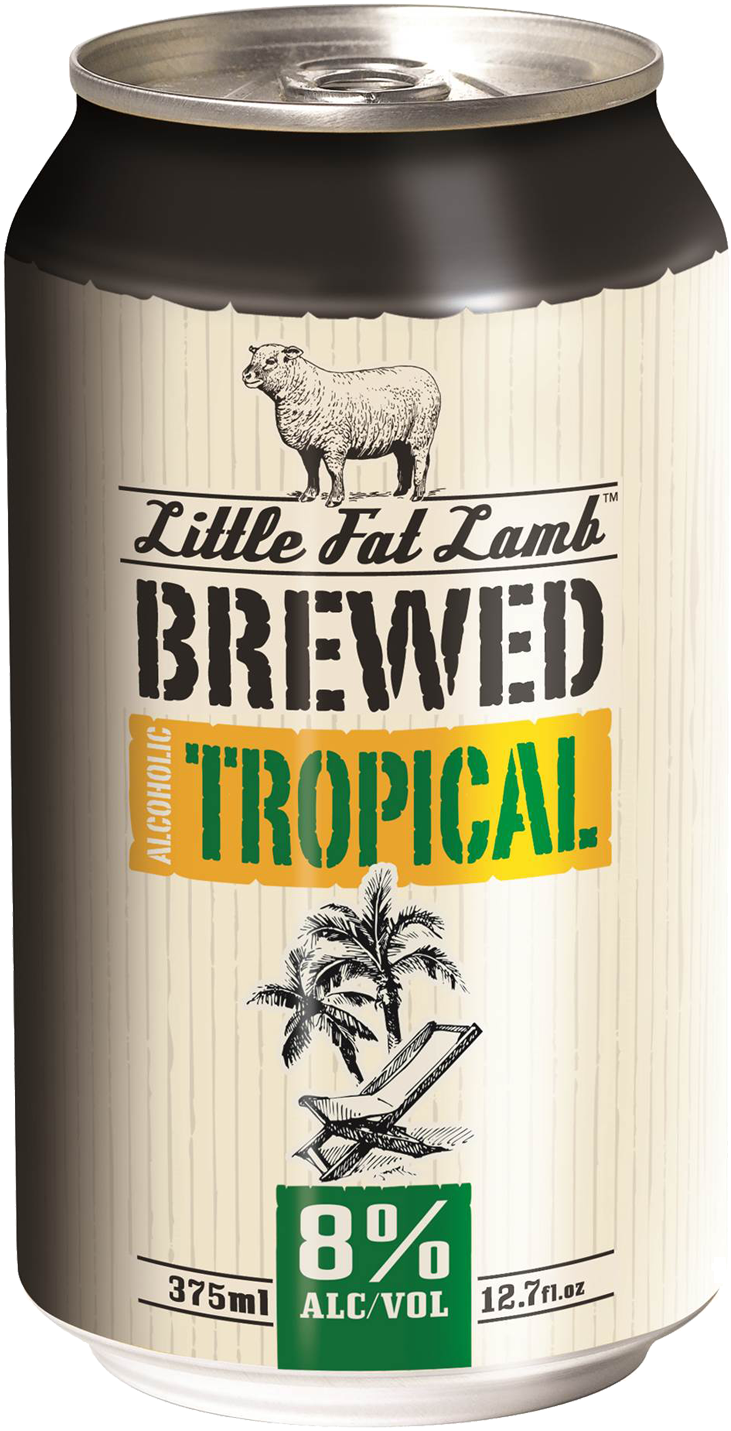 Little Fat Lamb Brewed Tropical Cans 10 Pack 375ml - Caffeinated Drink (1600x2000), Png Download