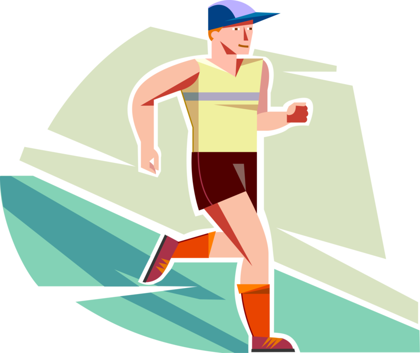 Vector Illustration Of Young Adolescent Boy Jogger - Exercise (834x700), Png Download